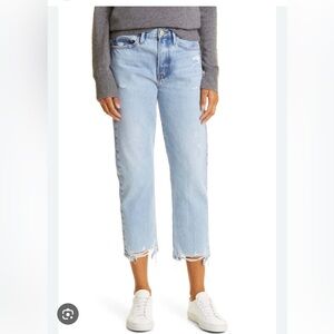 FRAME Le Piper High Waist Crop Straight Leg Jeans